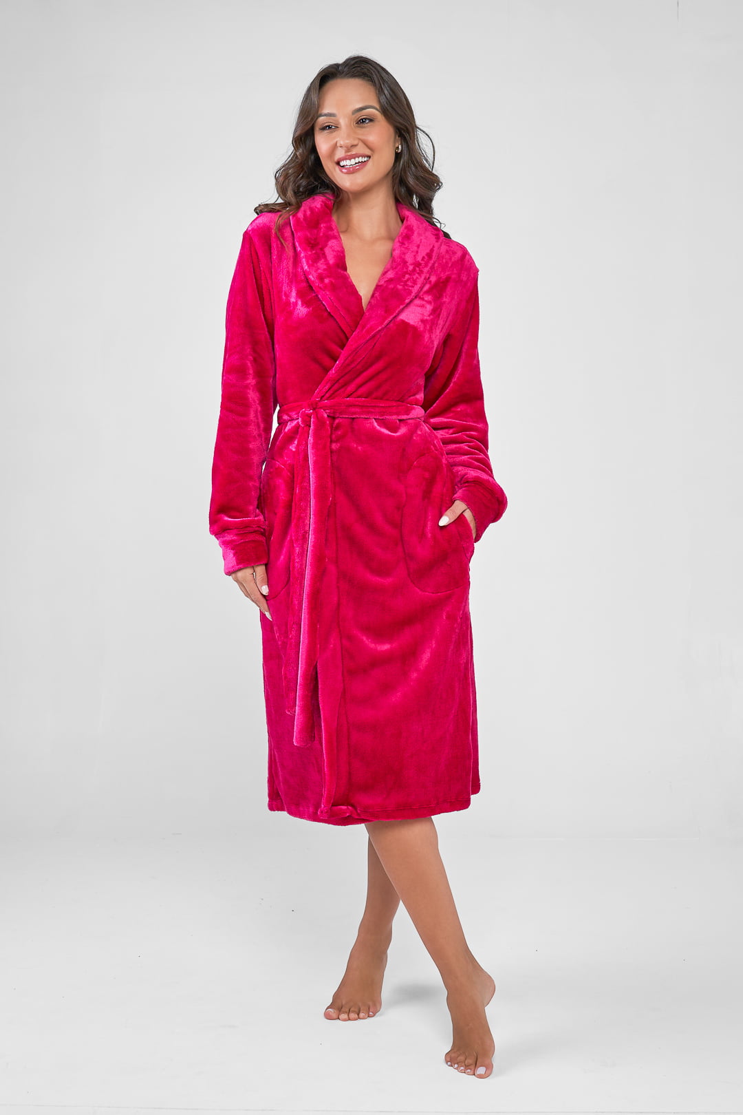 ROBE FEMININO MIDI EM SOFT FLEECE PINK