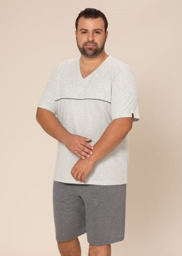 PIJAMA MASCULINO CURTO  DOMINIC PLUS SIZE  