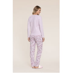 PIJAMA FEMININO FLORAL COM ABERTURA FRONTAL