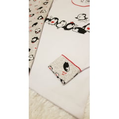 PIJAMA INFANTIL MENINA EM MOLETINHO FLANELADO PINGUIM