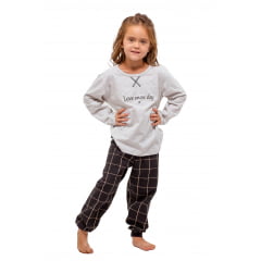        PIJAMA INFANTIL LONGO KIM FLANELA