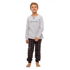        PIJAMA INFANTIL LONGO KIM FLANELA