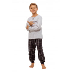        PIJAMA INFANTIL LONGO KIM FLANELA