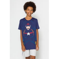 PIJAMA INFANTIL MENINO CURTO CAPITÃO AMÉRICA BRILHA NO ESCURO