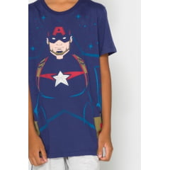 PIJAMA INFANTIL MENINO CURTO CAPITÃO AMÉRICA BRILHA NO ESCURO