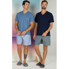 PIJAMA MASCULINO CURTO ÍTALO - AZUL CLARO