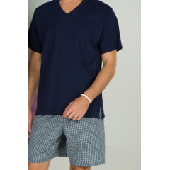 PIJAMA MASCULINO CURTO ÍTALO - AZUL MARINHO