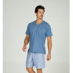 PIJAMA MASCULINO CURTO ÍTALO - AZUL CLARO