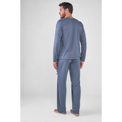 PIJAMA MASCULINO LONGO PETER CINZA PLUS SIZE