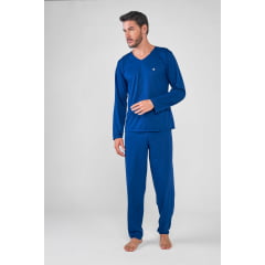 PIJAMA MASCULINO LONGO PETER AZUL MARINHO 