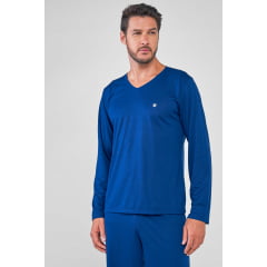 PIJAMA MASCULINO LONGO PETER AZUL MARINHO 