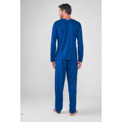 PIJAMA MASCULINO LONGO PETER AZUL MARINHO 