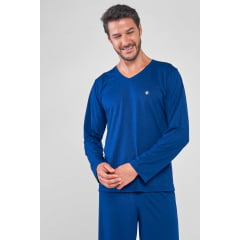 PIJAMA MASCULINO LONGO PETER AZUL MARINHO 